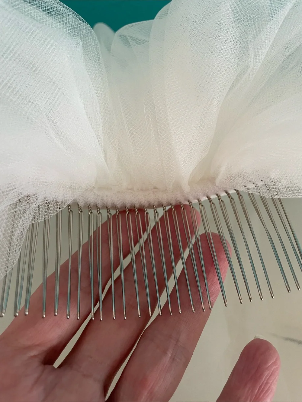 Double Bubble veil 30 inch Ivory